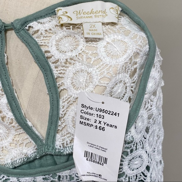 SUZANNE BETRO Bundle of 2 Lace Yoke Tunics Size 2X New - Picture 5 of 15